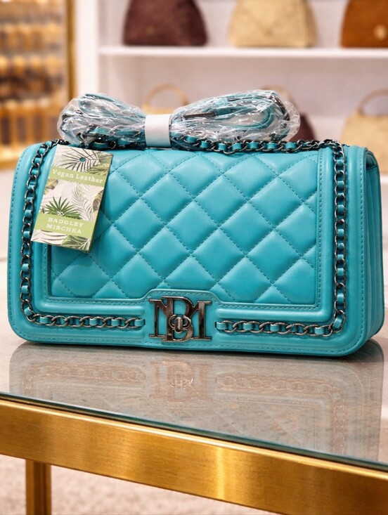 Badgley Mischka Handbags - Badgley Mischka Teal Green Quilted Crossbody Bag - NWT